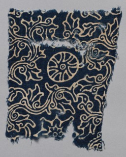 Fragment, 1100s - 1300s. India, 12th-14th century. Plain cloth, resist dyed; cotton; overall: 12.3