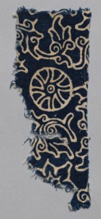 Fragment, 1100s - 1300s. India, 12th-14th century. Plain cloth, resist dyed; cotton; overall: 6 x