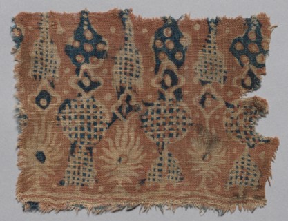 Fragment, 1100s - 1300s. India, 12th-14th century. Plain cloth, resist dyed; cotton; overall: 16.9