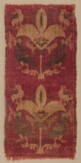 Palmettes and Birds from a Tunic or Curtain, 500s-600s. Egypt or Syria, Byzantine or Islamic
