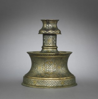 Candlestick, 1250-1350. Eastern Anatolia, mid-13th to mid-14th Century. Sheet brass inlaid with