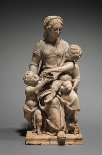 Charity, c. 1550-1600. Franco-Flemish, second half 16th century. Alabaster; overall: 29.9 x 14 x 14