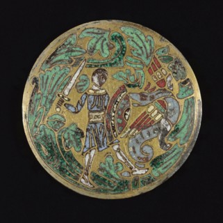Warrior Fighting a Dragon, c. 1170-1180. Anglo-Norman, England or France, Romanesque period, 12th