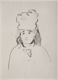 Berthe Morisot, 1872. Edouard Manet (French, 1832-1883). Lithograph