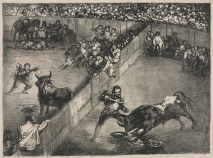 The Bulls of Bordeaux:  Bullfight in a Divided Ring, 1825. Francisco de Goya (Spanish, 1746-1828).