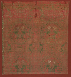 Silk Fragments, 13th century. Spain, Islamic period or Mudejar, 13th century. Lampas weave,