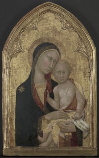 Madonna and Child, c. 1350. Attributed to Lippo Memmi (Italian). Tempera and gold on poplar panel;