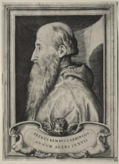 Portrait of Cardinal Pietro Bembo, 1547. Giulio Bonasone (Italian, c. 1510-aft 1576). Etching