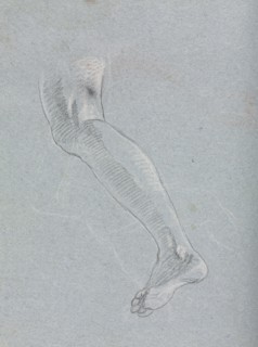 Verona Sketchbook: Left leg (page 28), 1760. Francesco Lorenzi (Italian, 1723-1787). Black chalk