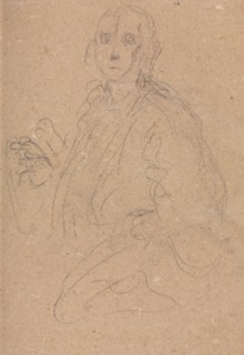 Verona Sketchbook: Gentlemen (page 55), 1760. Francesco Lorenzi (Italian, 1723-1787). Black chalk ;