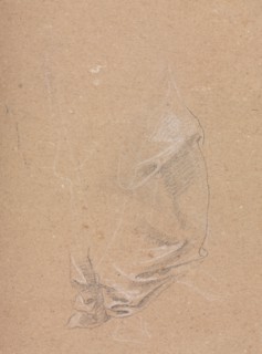 Verona Sketchbook: Drapery study (page 57), 1760. Francesco Lorenzi (Italian, 1723-1787). Black