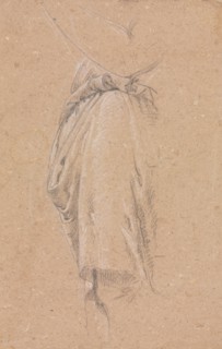 Verona Sketchbook: Drapery study with elbow (page 5), 1760. Francesco Lorenzi (Italian, 1723-1787).