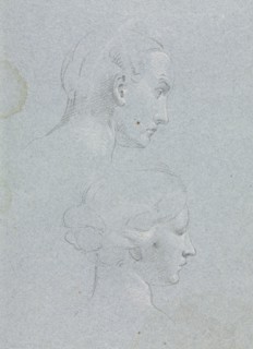 Verona Sketchbook: Two heads (page 85), 1760. Francesco Lorenzi (Italian, 1723-1787). Black chalk