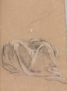 Verona Sketchbook: Drapery study (page 35), 1760. Francesco Lorenzi (Italian, 1723-1787). Black