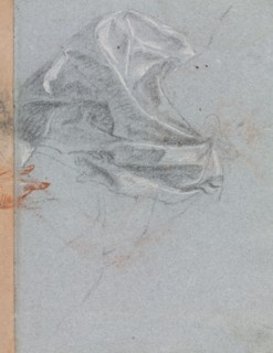 Verona Sketchbook: Drapery study (page 37), 1760. Francesco Lorenzi (Italian, 1723-1787). Black
