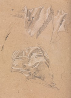 Verona Sketchbook: Drapery studies (page 90), 1760. Francesco Lorenzi (Italian, 1723-1787). Black