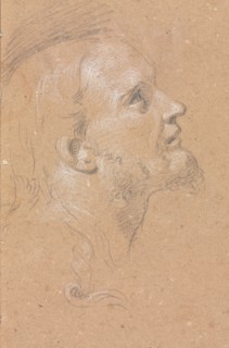 Verona Sketchbook: Male head in profile (page 91) , 1760. Francesco Lorenzi (Italian, 1723-1787).