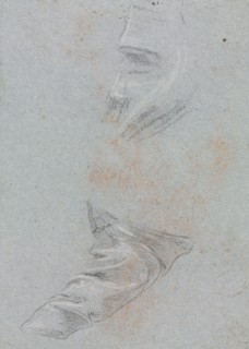 Verona Sketchbook: Drapery study (page 39), 1760. Francesco Lorenzi (Italian, 1723-1787). Black