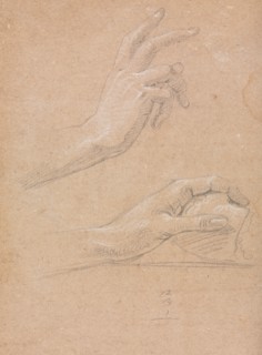 Verona Sketchbook: Hands (page 92), 1760. Francesco Lorenzi (Italian, 1723-1787). Black chalk with