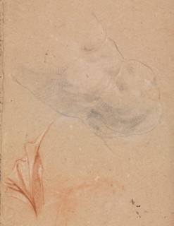 Verona Sketchbook: Nude male torso with drapery (page 16), 1760. Francesco Lorenzi (Italian,
