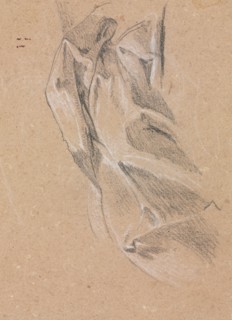 Verona Sketchbook: Drapery study (page 43), 1760. Francesco Lorenzi (Italian, 1723-1787). Black