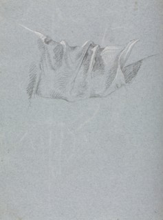 Verona Sketchbook: Drapery study (page 48), 1760. Francesco Lorenzi (Italian, 1723-1787). Black