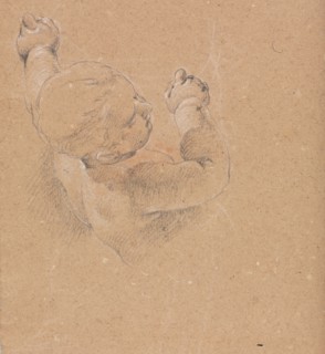Verona Sketchbook: Putto (page 22), 1760. Francesco Lorenzi (Italian, 1723-1787). Black chalk with