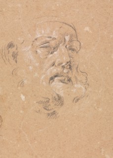Verona Sketchbook: Male head (page 76), 1760. Francesco Lorenzi (Italian, 1723-1787). Black chalk