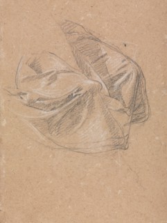 Verona Sketchbook: Drapery study (page 50), 1760. Francesco Lorenzi (Italian, 1723-1787). Black