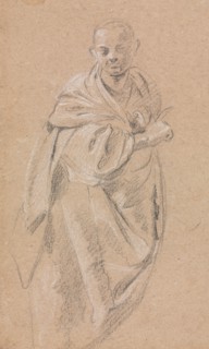 Verona Sketchbook: Standing monk (page 52), 1760. Francesco Lorenzi (Italian, 1723-1787). Black