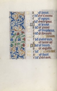 Book of Hours (Use of Rouen): fol. 8v, c. 1470. Master of the Geneva Latini (French, active Rouen,