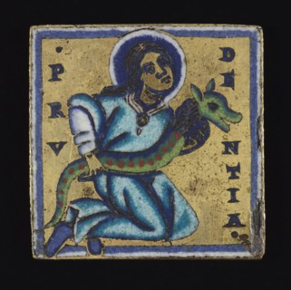 Plaque: Prudentia (Prudence), c. 1160. Mosan, Valley of the Meuse, Gothic period, 12th century.