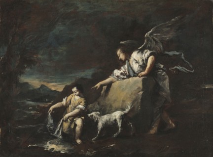 Tobias and the Angel, 1750s. Francesco Guardi (Italian, 1712-1793). Oil on canvas; framed: 70.5 x