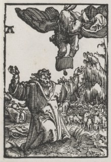 The Fall and Redemption of Man:  The Message of the Angel to Joachim, 1515. Albrecht Altdorfer