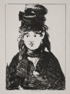 Portrait of Berthe Morisot, 1872. Edouard Manet (French, 1832-1883). Lithograph; sheet: 43.9 x 30.2