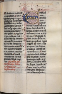 Gospel Book with Evangelist Portraits: Decorated Initial, c. 1480. Hausbuch Master (German). Ink,