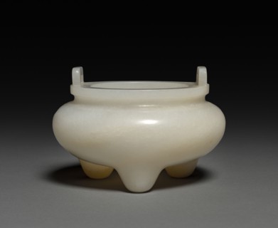 Tripod Incense Burner, Ding Shape, 1644-1911. China, Qing dynasty (1644-1911). Jade; diameter: 10.2