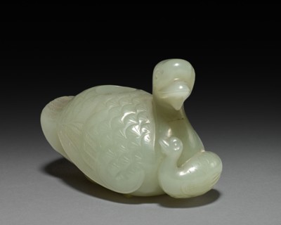 Goose and Goslings (container), 1700s. China, Qing dynasty (1644-1911). Jade; overall: 5.2 cm (2