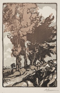 The Resting Place, 1904. Auguste Louis Lepère (French, 1849-1918). Chiaroscuro woodcut