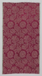 Length of Silk Textile, 1600s. Italy, 17th century. Damask, silk; average: 108.6 x 57.2 cm (42 3/4