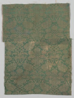 Two Lengths of Textile, 1500s. Italy or Spain, 16th century. Damask, silk; average: 75 x 56 cm (29