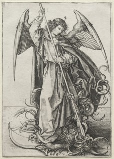 The Archangel Michael Piercing the Dragon, c. 1475. Martin Schongauer (German, c.1450-1491).