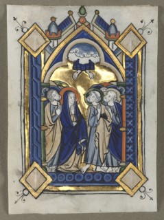 Leaf Excised from a Psalter: The Ascension, c. 1260. Flanders, Liège(?), 13th century. Tempera and