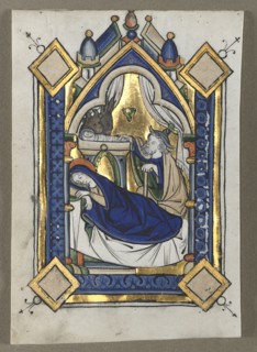 Leaf Excised from a Psalter: The Nativity, c. 1260. Flanders, Liège(?), 13th century. Tempera and