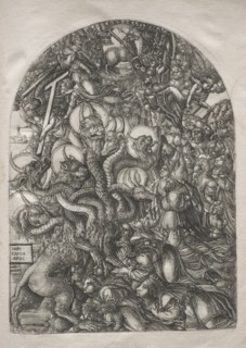 The Apocalypse:  The Beast with Seven Heads and Ten Horns, 1546-1556. Jean Duvet (French,