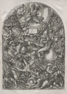 The Apocalypse:  The Angel in the Sun Calling the Birds of Prey, 1546-1556. Jean Duvet (French,