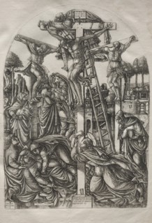 Christ on the Cross between the Two Thieves, before 1561. Jean Duvet (French, 1485-1561). Engraving