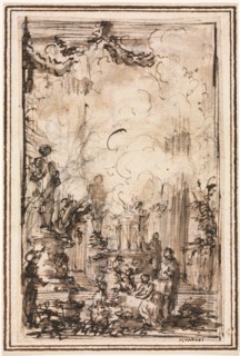 Sacrificial Offering in a Temple, after 1750. Giovanni Battista Piranesi (Italian, 1720-1778). Pen
