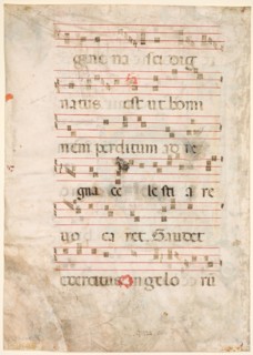 Leaf from an Antiphonary: Music (verso), early 14th Century. Italy, Tuscany, 14th century. Ink,