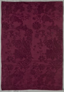 Length of Silk Damask Textile, early 1700s. Italy, early 18th century. Damask, silk; average: 75.6